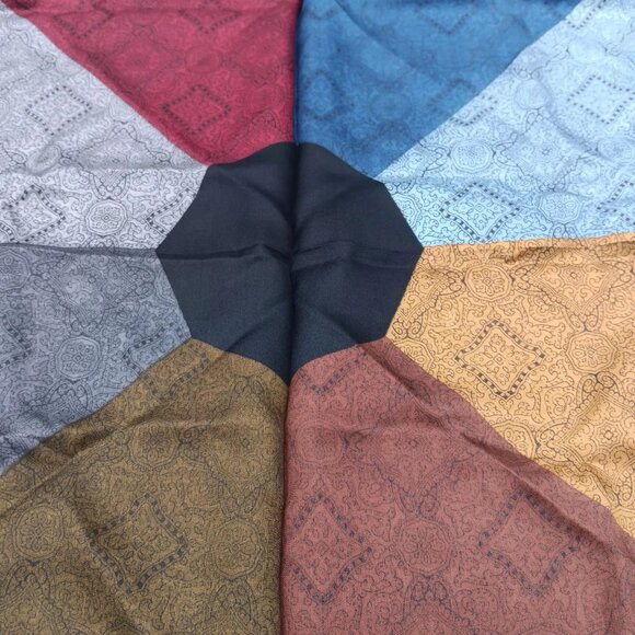 Vtg Ashear 9 Color Pocket Square Kerchief - 100% Silk Square hand rolled Italy - Picture 8 of 8